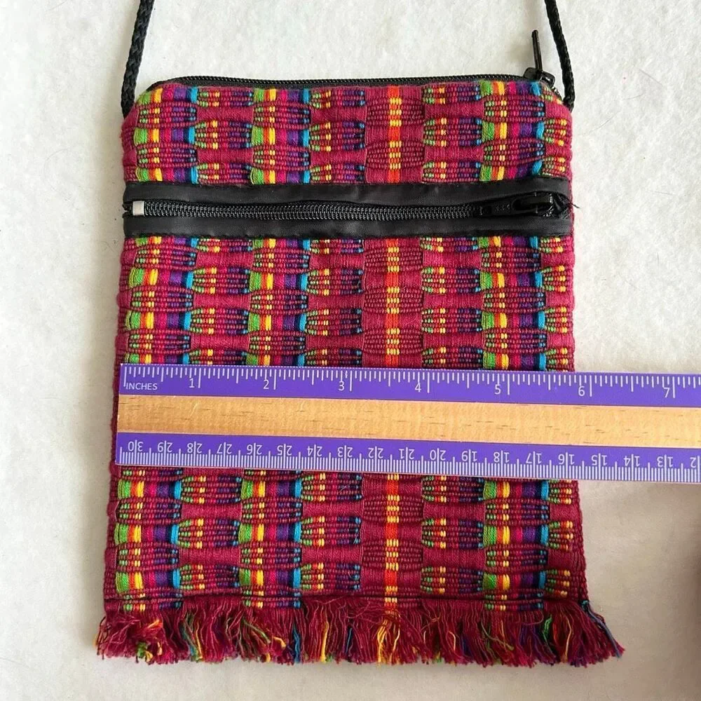 Handwoven Crossbody Bag Guatemalan Fringe Purse
